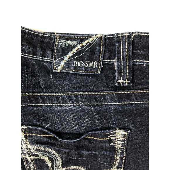 Big Star Amsterdam Bootcut Woman 27x32 Blue Denim Jeans Straight Leg - Picture 6 of 8